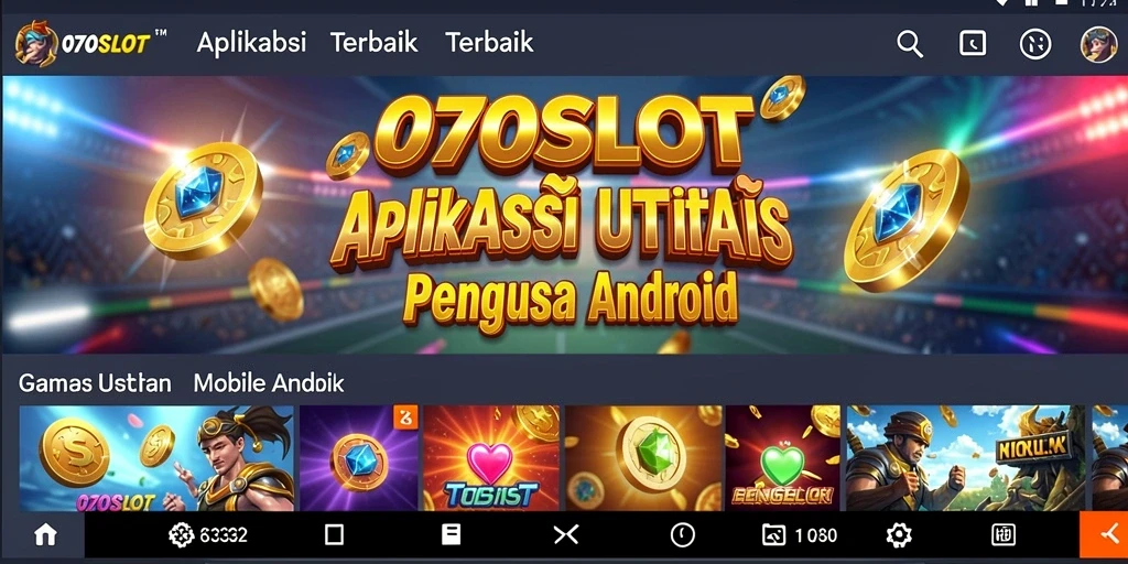 Tampilan antarmuka utama aplikasi 070SLOT yang user-friendly.