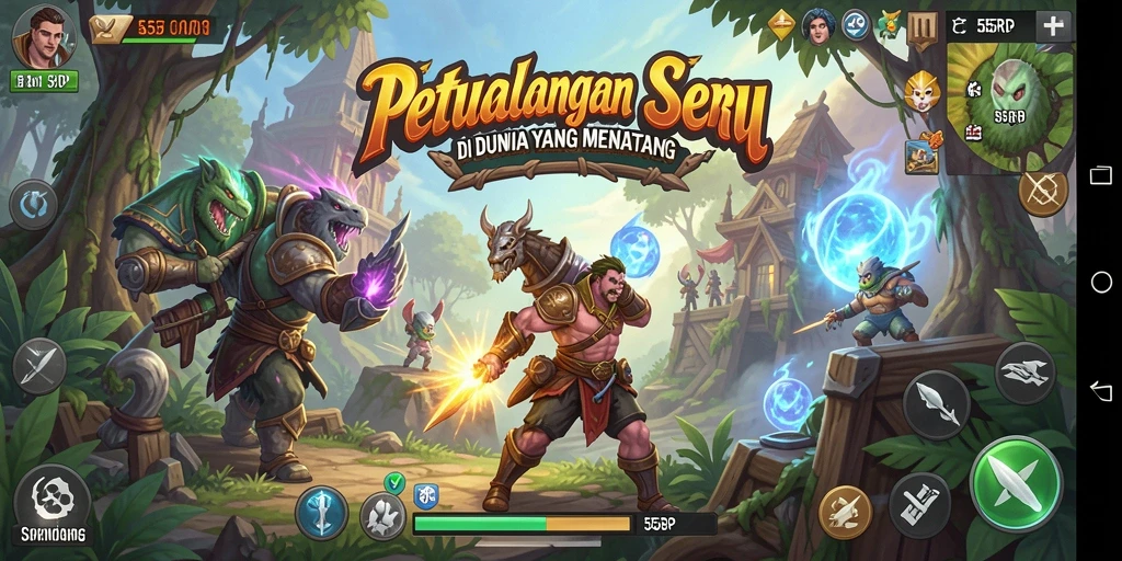 Screenshot gameplay 55RP menampilkan aksi petualangan yang seru.