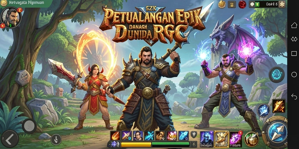 Screenshot <strong>5ZK</strong> menunjukkan aksi gameplay RPG yang seru dan mendebarkan.