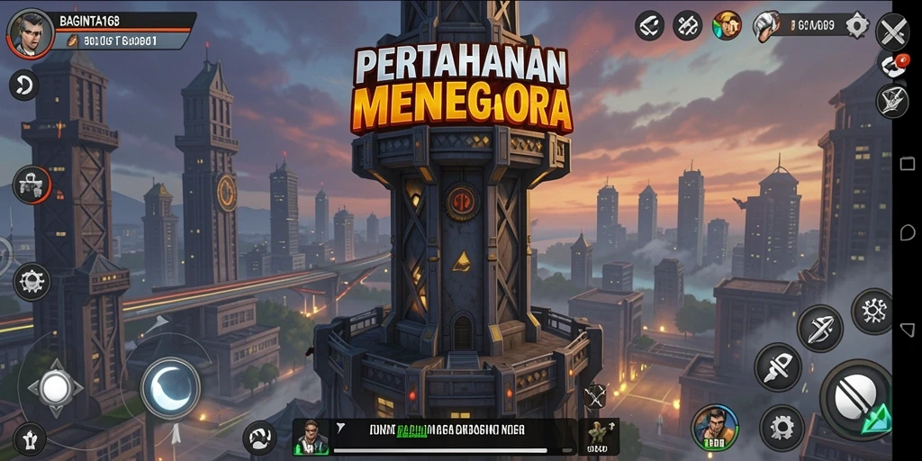 Gameplay menara pertahanan yang seru dan menantang.