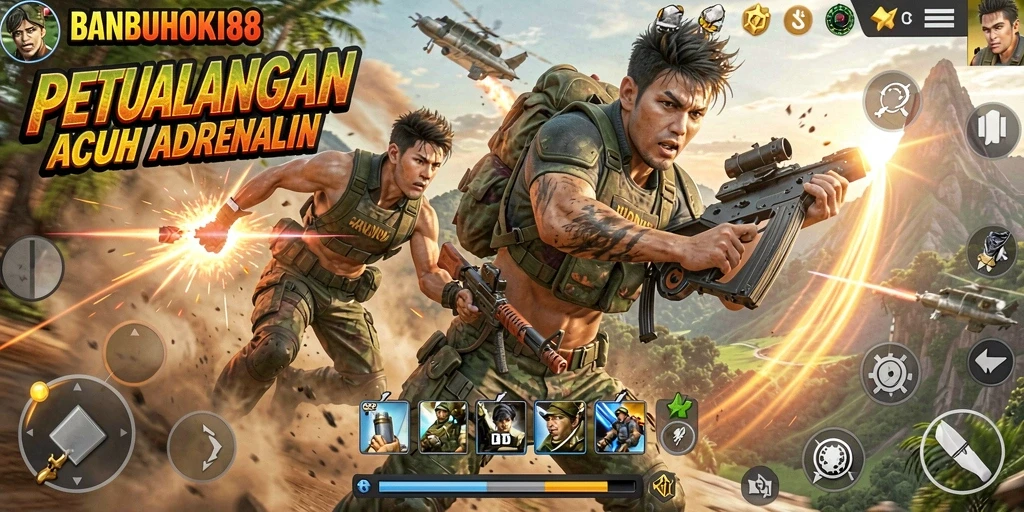 Tampilan aksi mendebarkan dari gameplay BANBUHOKI88.