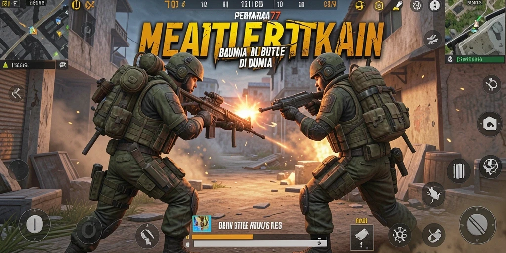 Tampilan seru gameplay CEMARA77 dalam pertempuran Battle Royale.