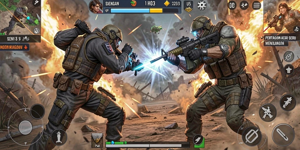 Tampilan menegangkan saat karakter bertarung di arena H03.