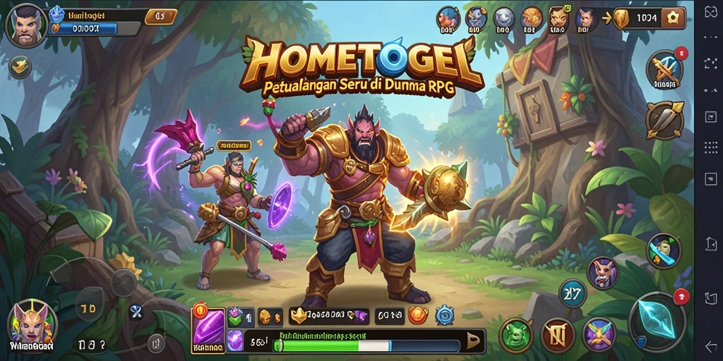 Tampilan gameplay seru dari HOMETOGEL di dunia RPG.