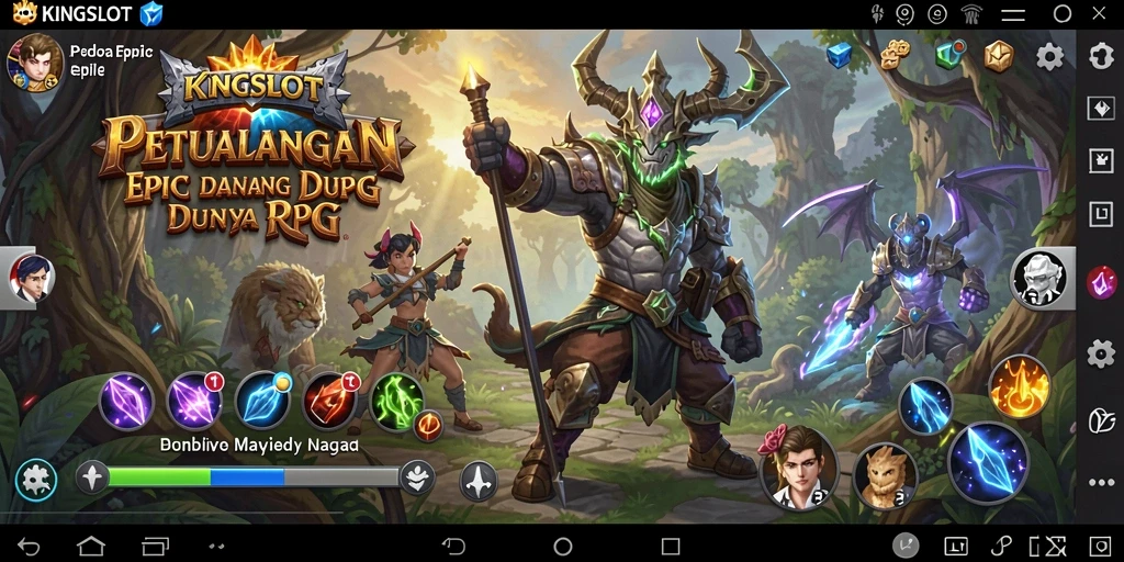Tampilan gameplay menakjubkan dari KINGSLOT yang memikat pemain.