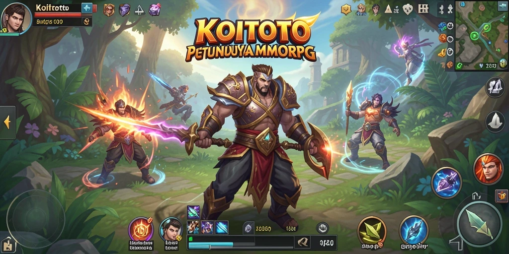 Screenshot dari gameplay KOITOTO menunjukkan pertarungan epik antar pemain.