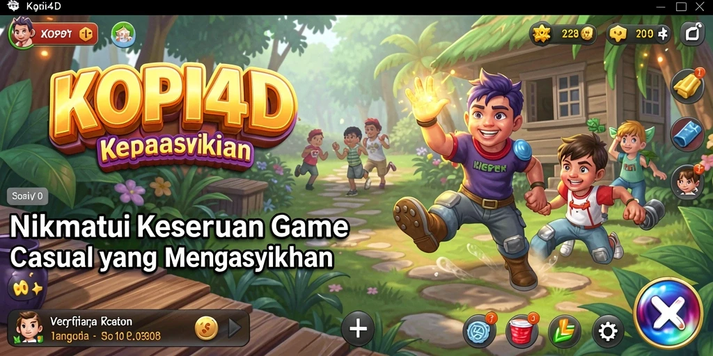 Screenshot utama KOPI4D menunjukkan gameplay menyenangkan dan interaktif.