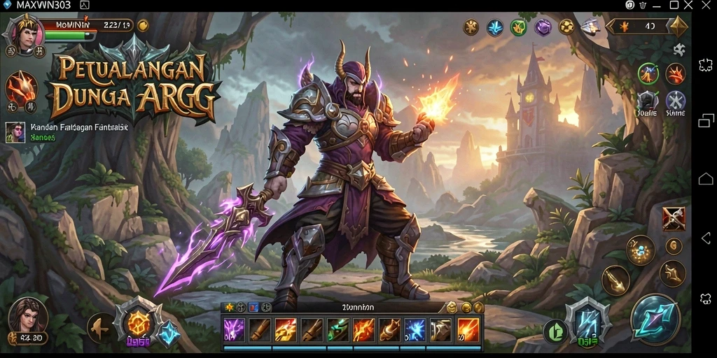 Screenshot menunjukkan aksi seru dalam pertempuran ARPG.