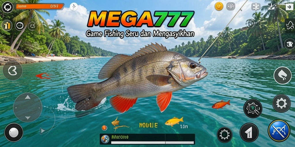 Gameplay mendebarkan di MEGA777 saat menangkap ikan.