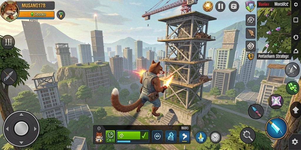 Tampilan gameplay seru Tower Defense di MUSANG178.
