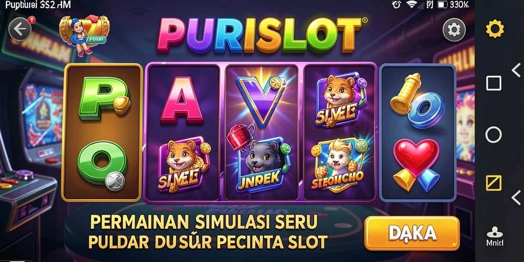 Tampilan gameplay menarik dari PURISLOT dengan mesin slot yang bervariasi.