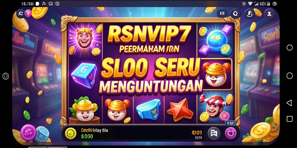 Screenshot gameplay RSNVIP7 menampilkan mesin slot yang menarik dan penuh warna.