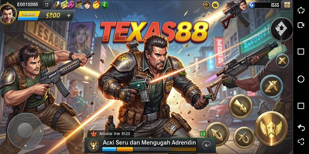 Gameplay seru TEXAS88 dengan aksi mendebarkan.