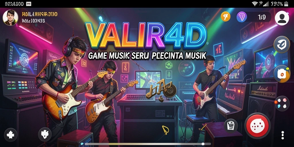 Screenshot VALIR4D menampilkan gameplay musik yang dinamis dan menarik.