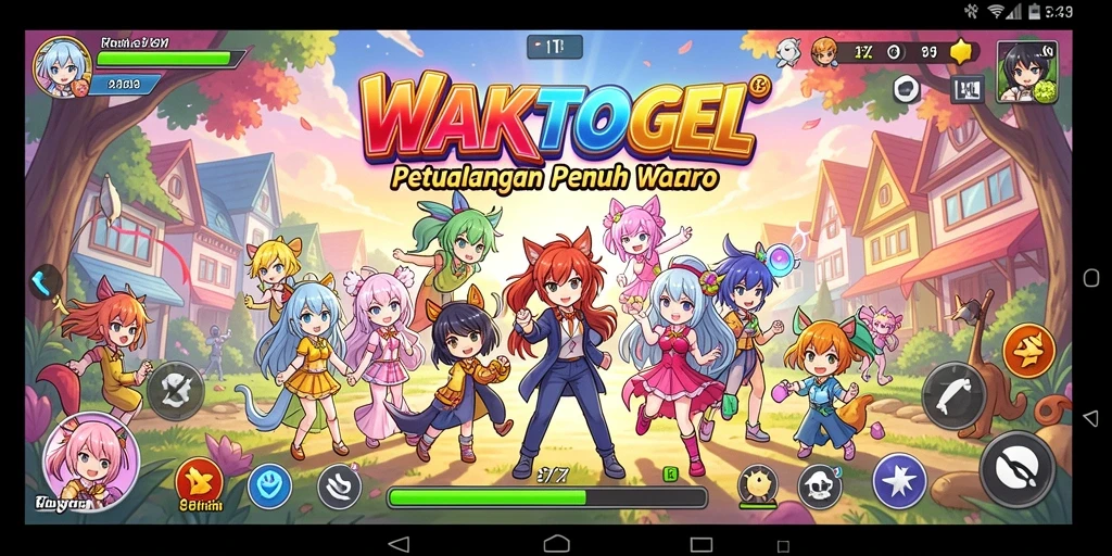 Gameplay penuh aksi dari WAKTOGEL dengan karakter anime.