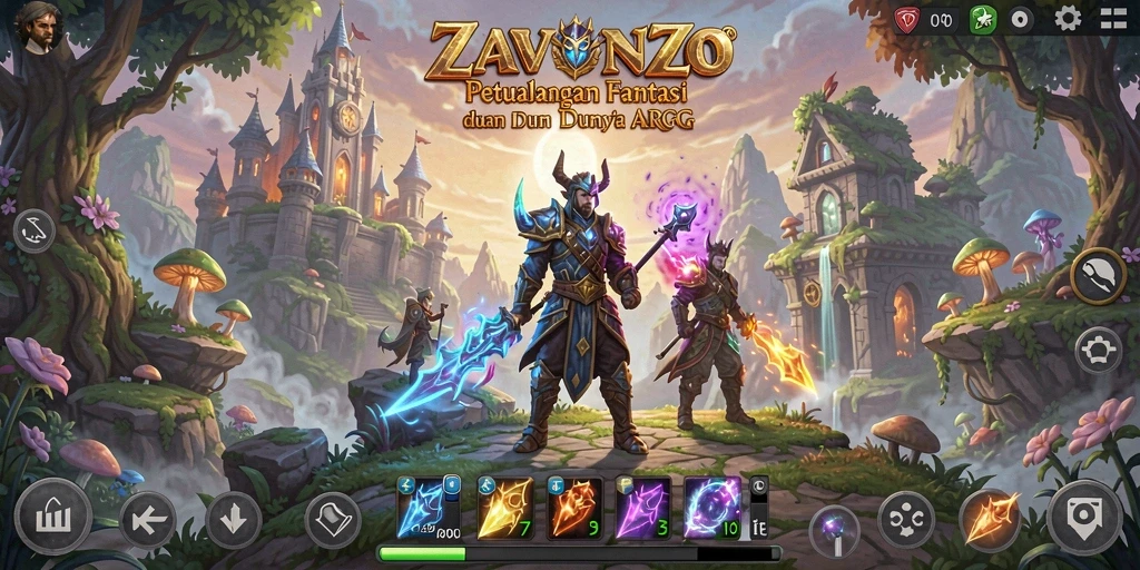 Tampilan gameplay ARPG yang menarik dalam ZAVONZO.