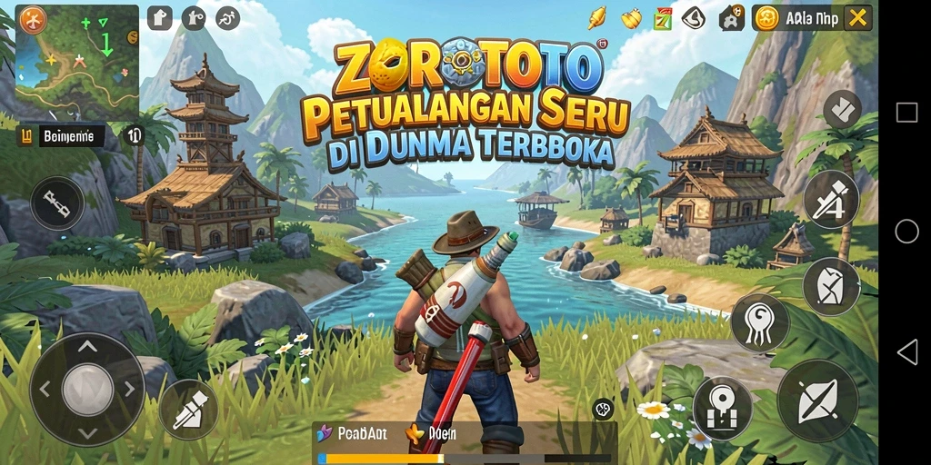 Gameplay ZOROTOTO dengan petualangan dalam dunia terbuka yang luas.